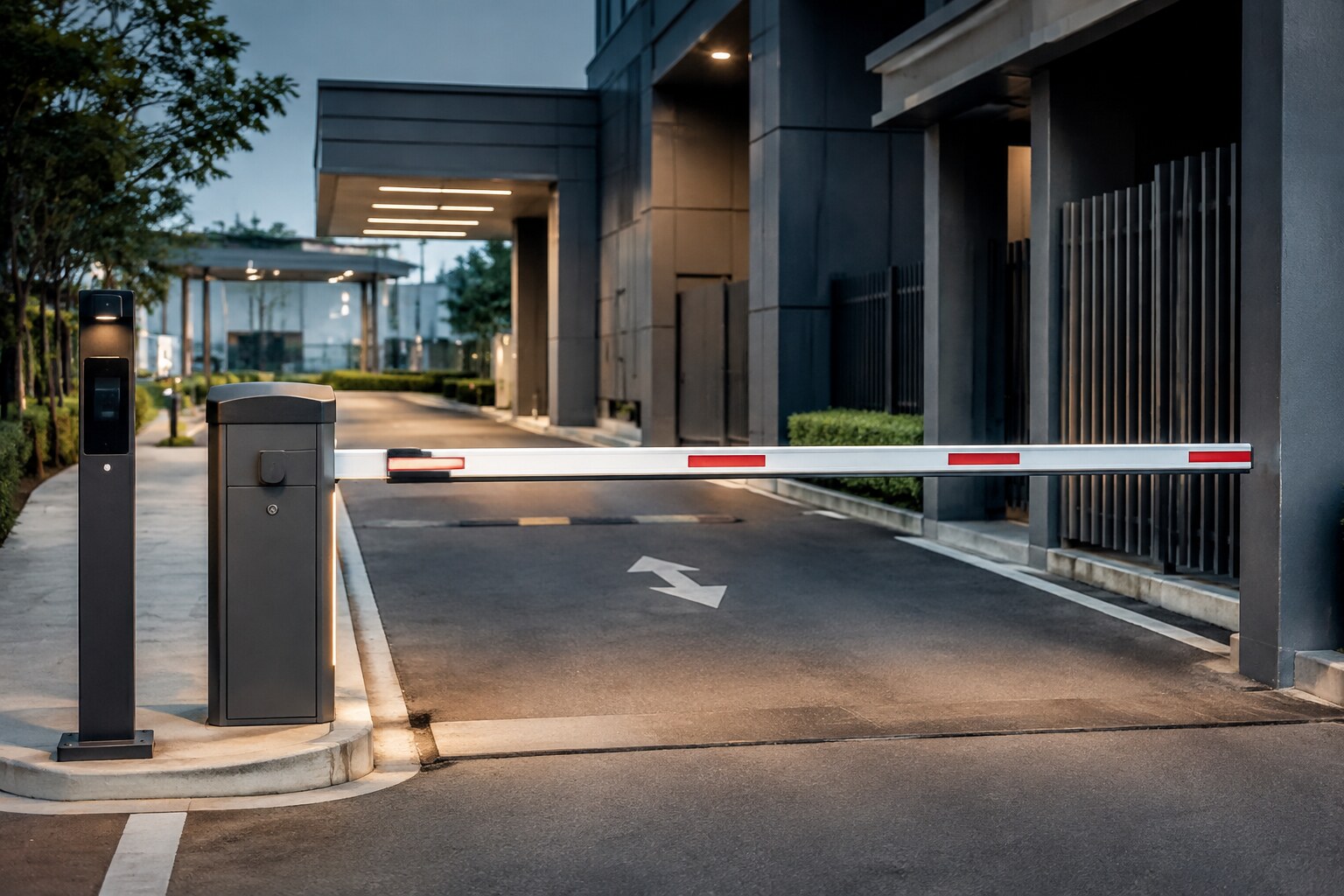 Automatic boom barrier gate for vehicle access