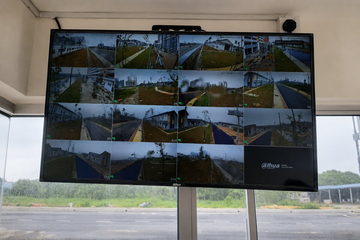 CCTV monitoring display checked during preventive maintenance